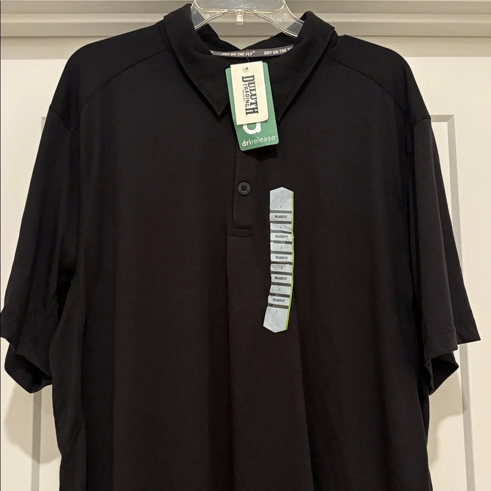 NWT [Duluth Trading Co] Dry on the Fly Relaxed Fit Black Polo Mens Large - Picture 5 of 13